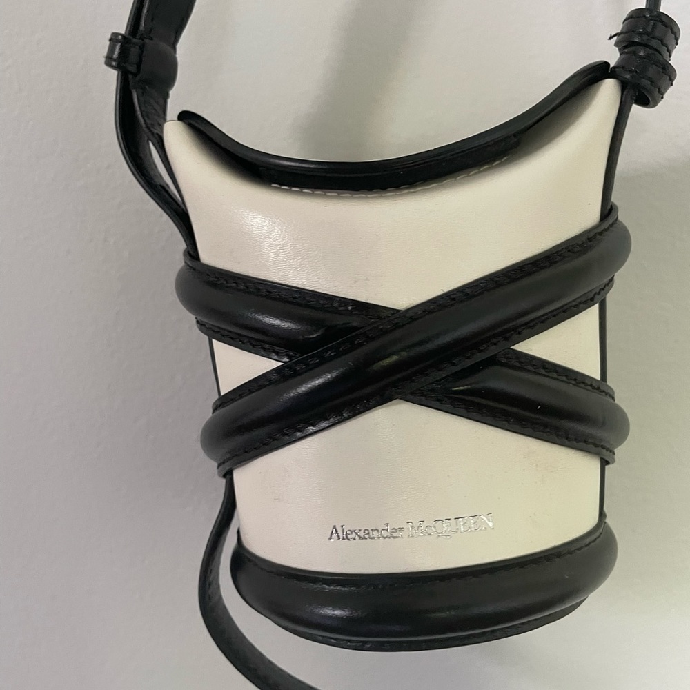 Alexander McQueen - Curve Mini Calfskin Crossbody Bucket Bag